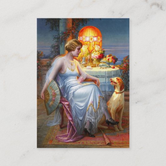 Carlier: エレガントな女性および彼女の犬 名刺 (正面)