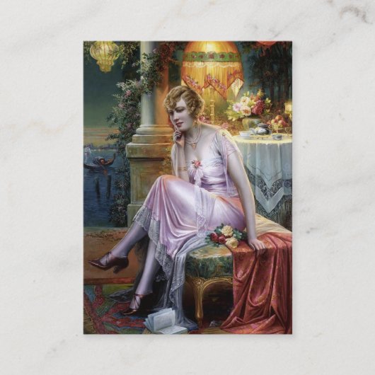 Carlier: エレガントな女性 名刺 (正面)