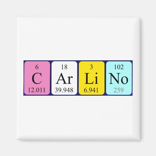 Carlino周期表名磁石 マグネット (正面)