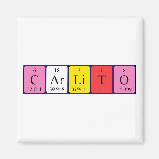 Carlito周期表名磁石 マグネット (正面)