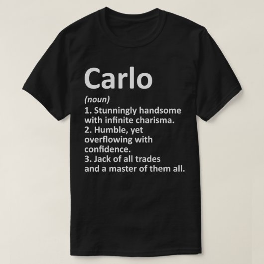 CARLO定義名パーソナライズされた誕生日 Tシャツ (デザイン正面)