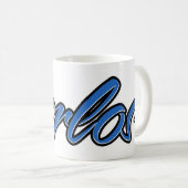Carlos Vorname Name blue Tasse Kaffeetasse コーヒーマグカップ (正面右)