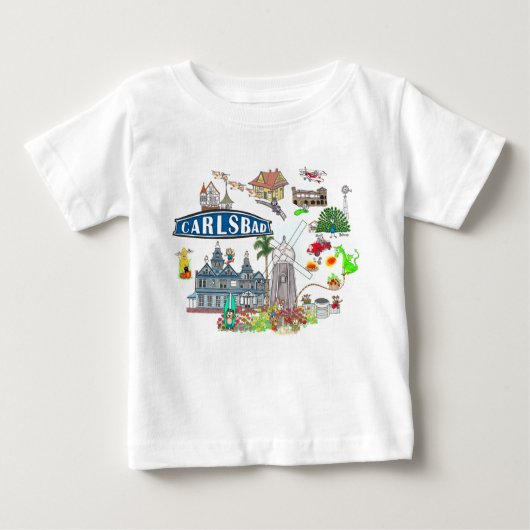Carlsbad Beach City Fun ベビーTシャツ (正面)