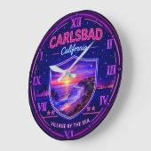 Carlsbad California Coastal Sunset ラージ壁時計 (傾斜)