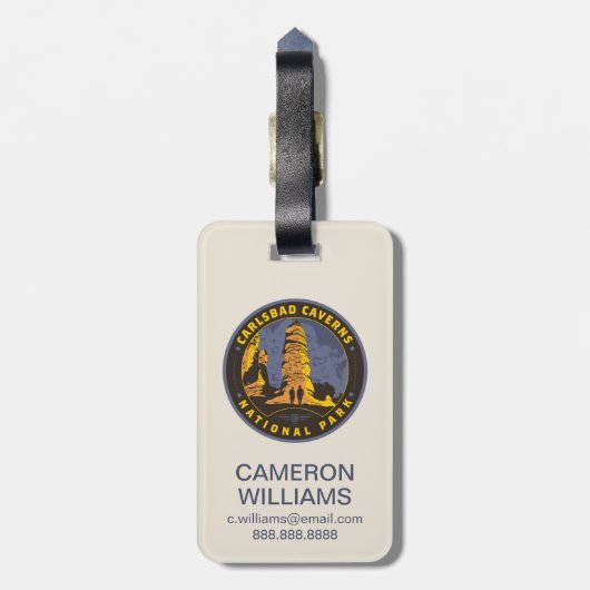 Carlsbad National Park ラゲッジタグ (裏面縦)