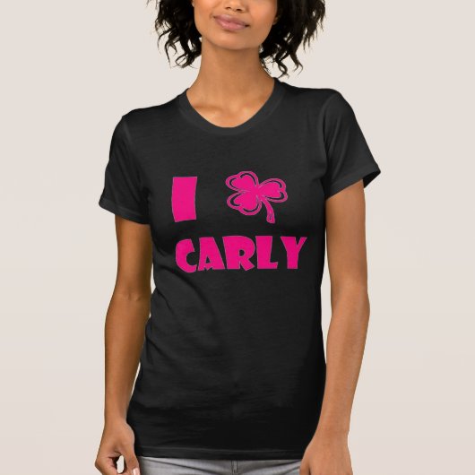 Carlyのワイシャツの黒およびピンク Tシャツ (正面)