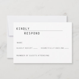 Carly モダン RSVPカード招待状 出欠カード