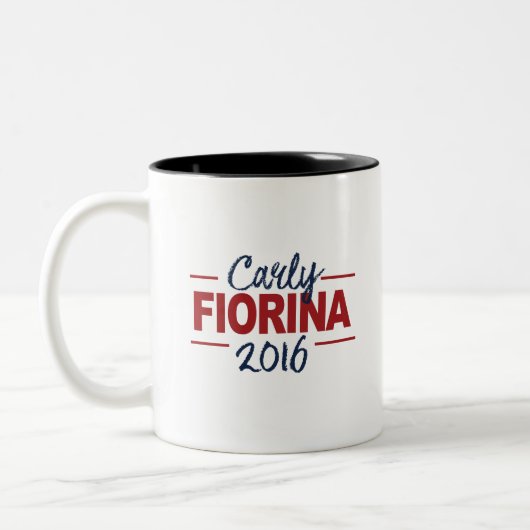 Carly Fiorina 2016のキャンペーン印の筆記体 ツートーンマグカップ (左)