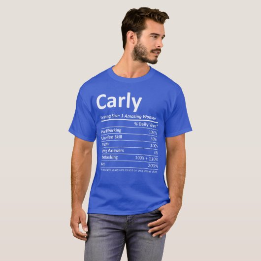 Carly Nutrition Personalized Name Funny Idea frien Tシャツ (正面フル)