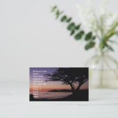 Carmelのカリフォルニアの日没の名刺 名刺 (スタンド正面)