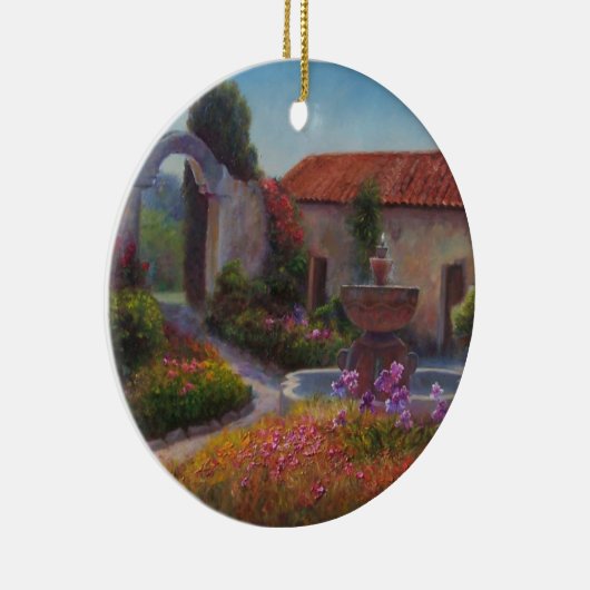 Carmelの代表団の噴水そして庭 セラミックオーナメント (右)