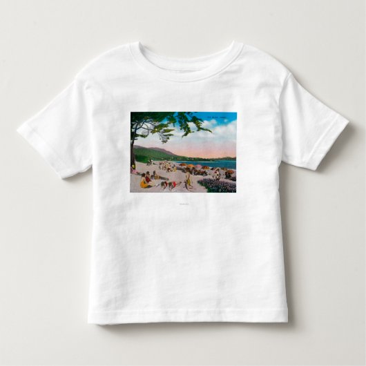 Carmel、カリフォルニアのビーチ場面 トドラーTシャツ (正面)