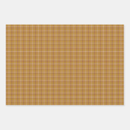 Carmel Brown Plaid Classic Pattern ラッピングペーパーシート