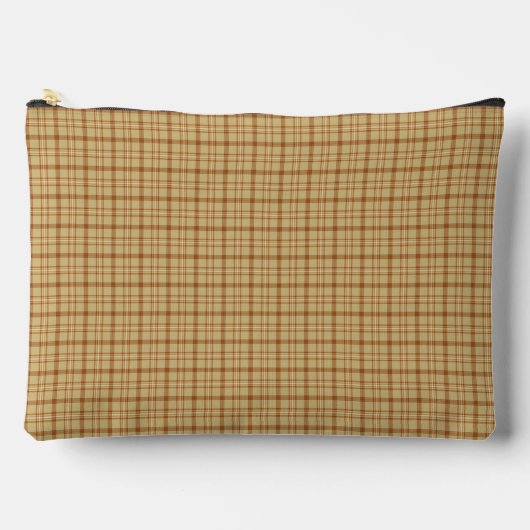 Carmel Brown Plaid Classic Pattern Retro アクセサリーポーチ (正面)