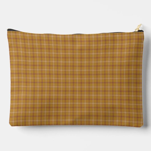 Carmel Brown Plaid Classic Pattern Retro アクセサリーポーチ (裏面)