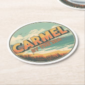 Carmel by the sea beach california pacific coast ラウンドペーパーコースター (アングル)