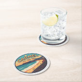 Carmel by the sea beach california pacific coast ラウンドペーパーコースター (インサイチュ)