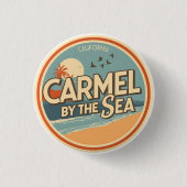 Carmel by the sea beach california pacific coast 缶バッジ (正面)