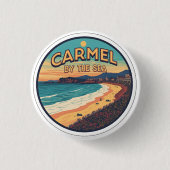 Carmel by the sea beach california pacific coast 缶バッジ (正面)