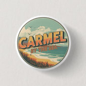 Carmel by the sea beach california pacific coast 缶バッジ (正面)