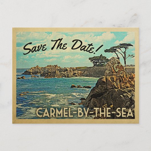 Carmel-by-the-Sea Save The Dateヴィンテージポストカード 案内ポストカード (正面)