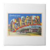 Carmel California CAヴィンテージ大文字はがき タイル (正面)