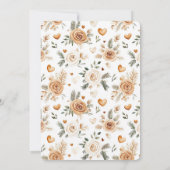 Carmel Cream Hearts Floral Caramel Birthday  招待状 (裏面)