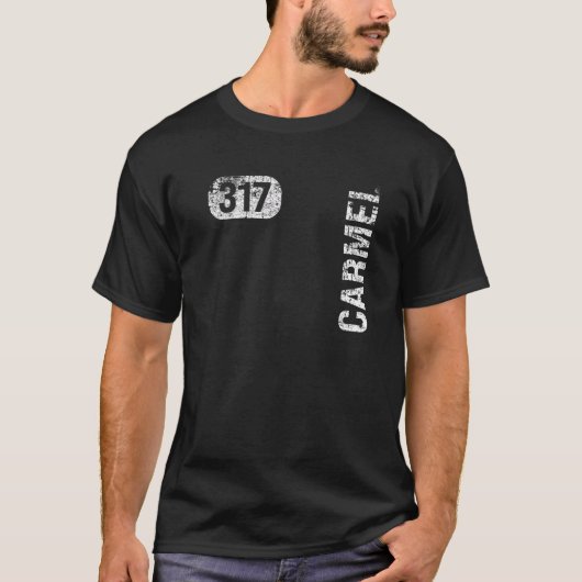 Carmel Indiana 317エリアコードヴィンテージレトロ Tシャツ (正面)