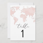 CARMENアドベンチャートラベルピンクマップテーブル番号カード 招待状 (裏面)