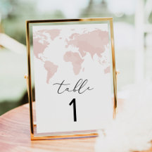 CARMENアドベンチャートラベルピンクマップテーブル番号カード