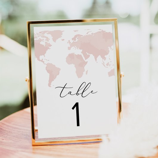 CARMENアドベンチャートラベルピンクマップテーブル番号カード 招待状