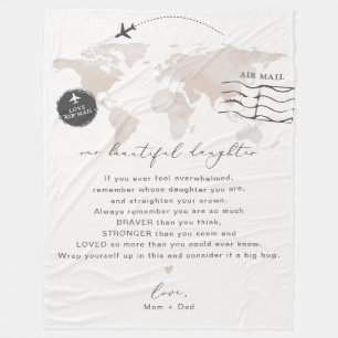 CARMENドーターメパーソナライズされたントレター フリースブランケット