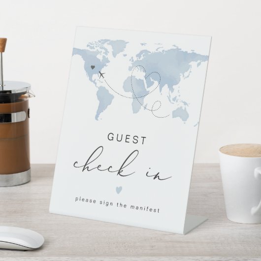 CARMENブルートラベルテーマのゲストチェックイン 台座サイン (インサイチュ)