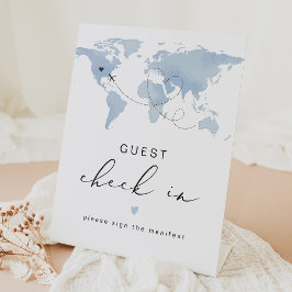 CARMENブルートラベルテーマのゲストチェックイン 台座サイン