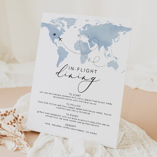 CARMENブルートラベルフライトダイニングメニューをテーマ 台座サイン