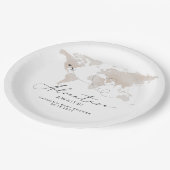 CARMENベージュマップアドベンチャーベビーシャワー ペーパープレート (アングル)