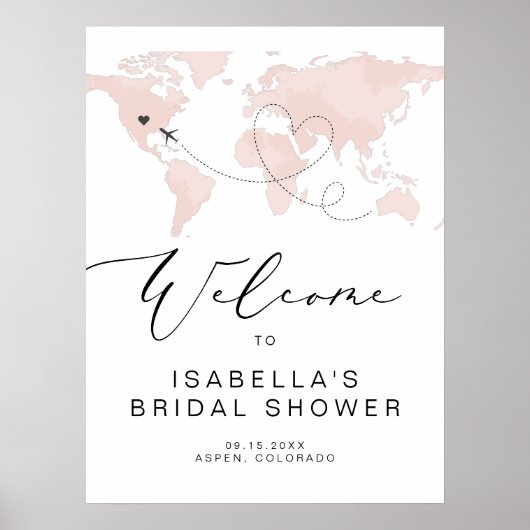 CARMEN旅行をテーマにしたブライダルシャワーウェルカムサイン ポスター (正面)