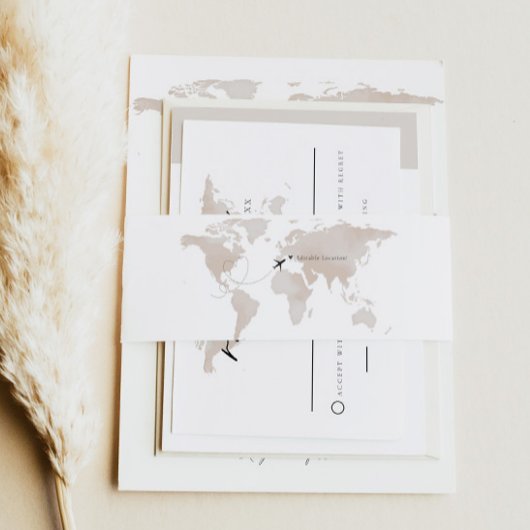 CARMEN旅行テーマ結婚の目的地の結婚式 招待状ベリーバンド