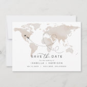 CARMEN旅行先クリームマップ日付の保存 招待状 (正面)