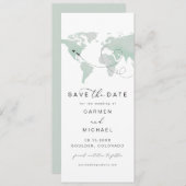 CARMEN旅行先グリーンマップ日付の保存 招待状 (正面/裏面)