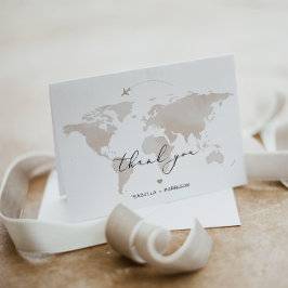 CARMEN目的地の旅行アドベンチャーベージュマップ サンキューカード