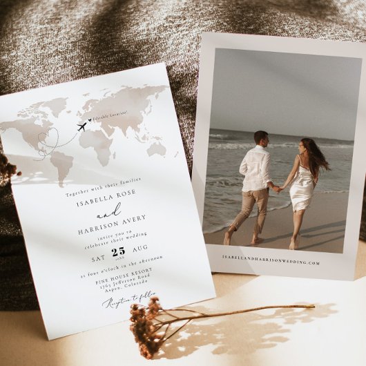 CARMEN目的地の水のカラーマップトラベル結婚ズ 招待状