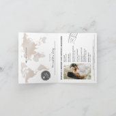 CARMEN ベージュ世界地図パスポート ウェディング インビテーション (内部)