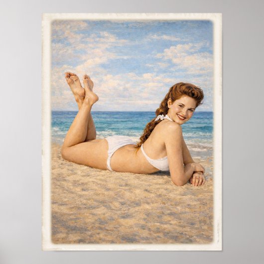 Carmen at the Beach 1950 Pin Up ポスター (正面)