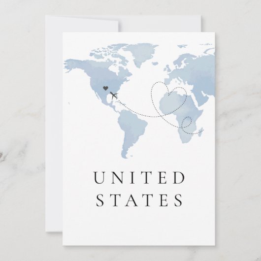 CARMEN Blue Where In the World Table Number 招待状 (正面)