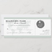 CARMEN Green World Map Boarding Pass RSVP Card 招待状 (正面)