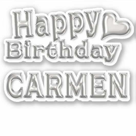 Carmen Happy Birthday silver Aufkleber Sticker シール (正面)