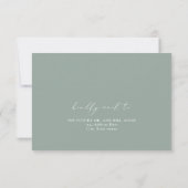 CARMEN Minimalist Script Sage Green RSVP Card 招待状 (裏面)