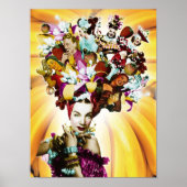 Carmen Miranda Portrait Collage ポスター (正面)