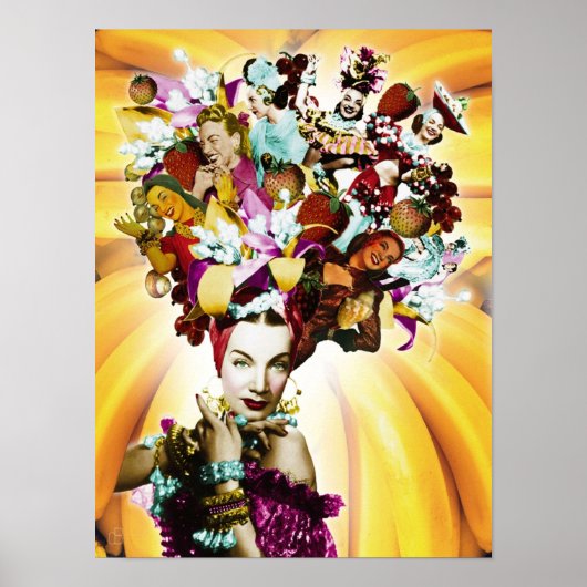 Carmen Miranda Portrait Collage ポスター (正面)